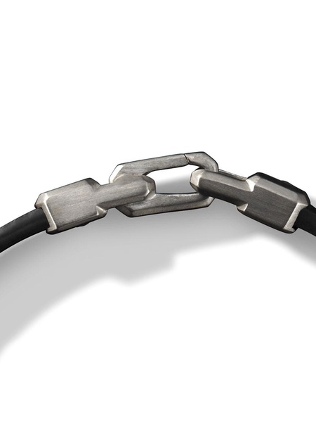 Streamline ID diamond and leather bracelet