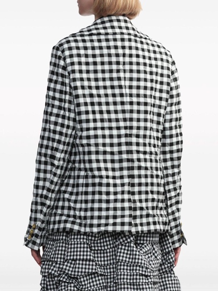 cut-out gingham check jacket