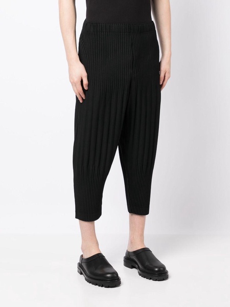 plissé cropped drop-crotch trousers