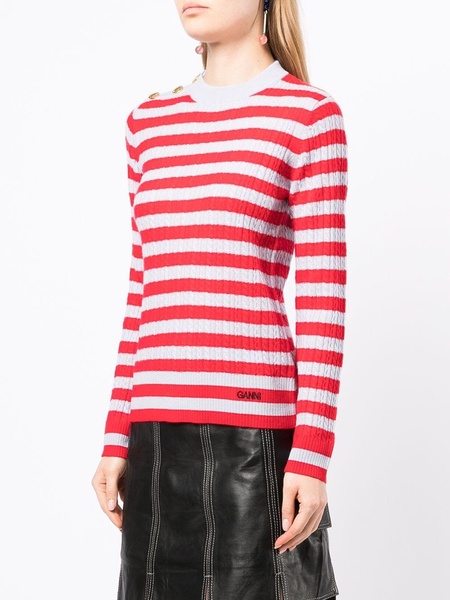 striped cable knit jumper