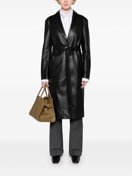 Black Babil Leather Trench Coat