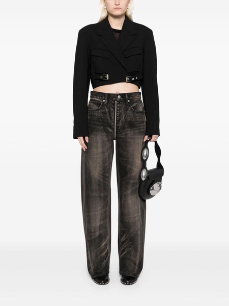 mid-rise straight-leg jeans