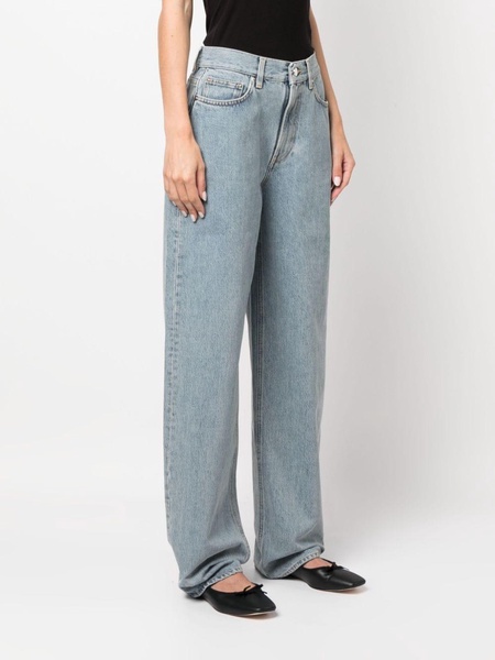 light-wash wide-leg jeans