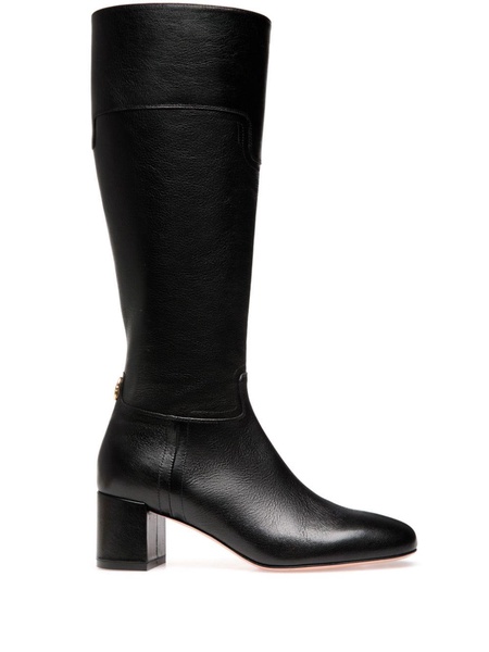 logo-plaque heeled boots