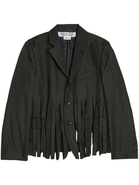 fringed single-breasted blazer