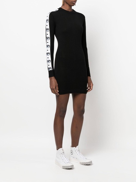 logo-tape detail dress