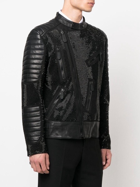 leather disco biker jacket