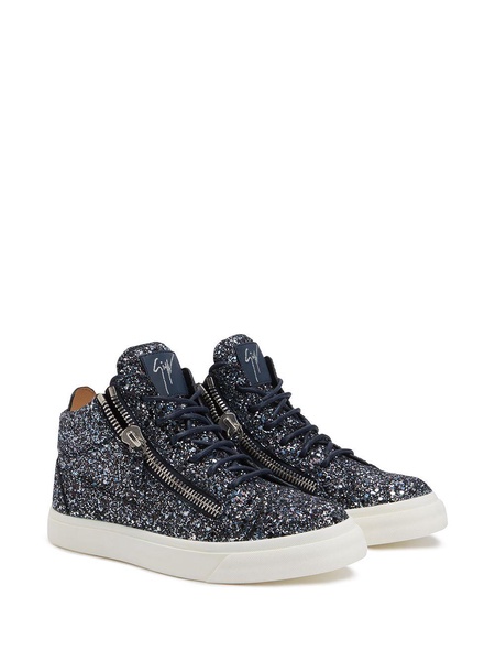 Kriss high-top glitter sneakers