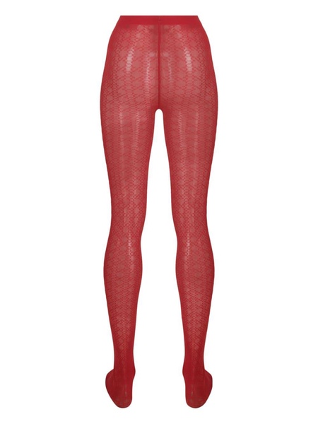 Intricate-pattern sheer tights