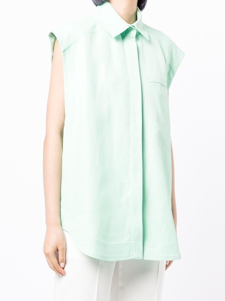 sleeveless linen shirt