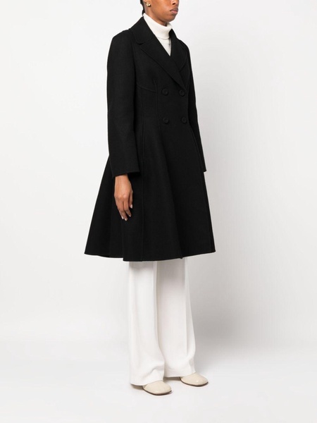 A-line double-breasted wool coat