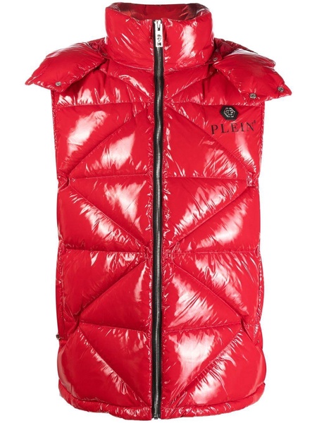 high-shine quilted gilet jacket