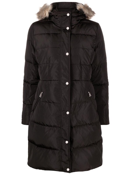 faux-fur trim quilted coat