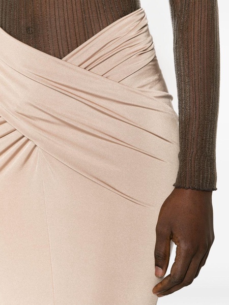 Neutral Berretta Draped Maxi Skirt