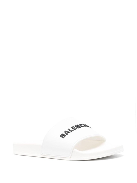 Women's Pool Slide Sandal in White Black