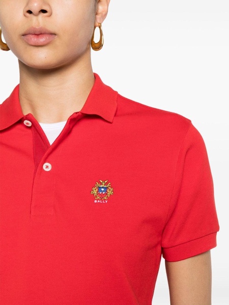 logo-embroidered cotton polo top