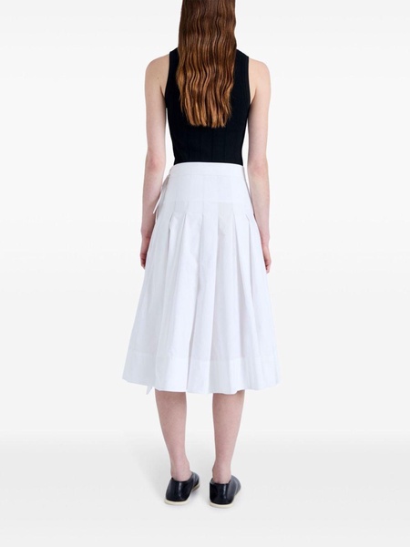 pleated wrap midi skirt