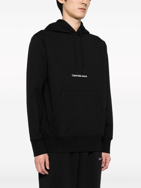 Institutional logo-embroidered hoodie