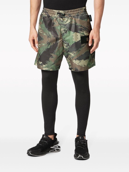 Running camouflage-print shorts