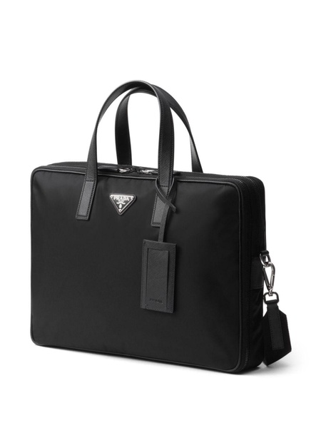 logo-plaque laptop bag