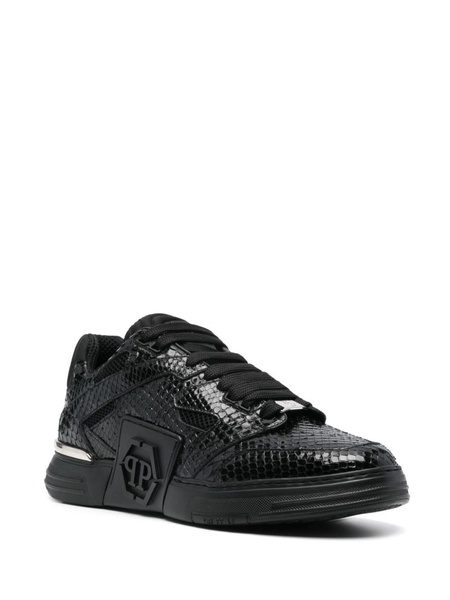 Python leather sneakers