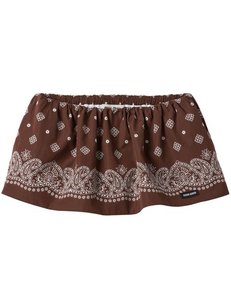 paisley-print poplin miniskirt