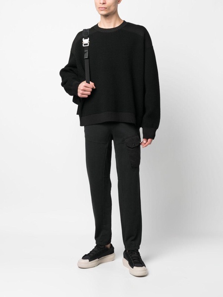 ribbed-knit panelled jumper