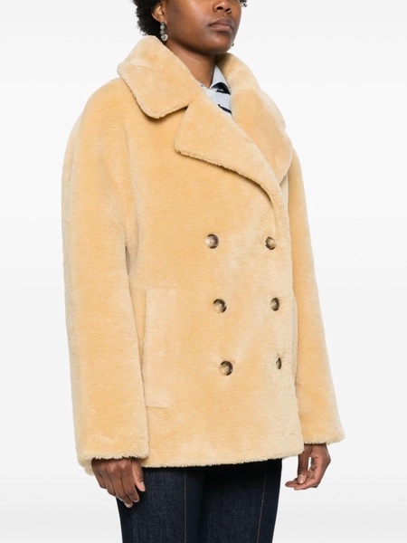 faux-fur double-breasted coat