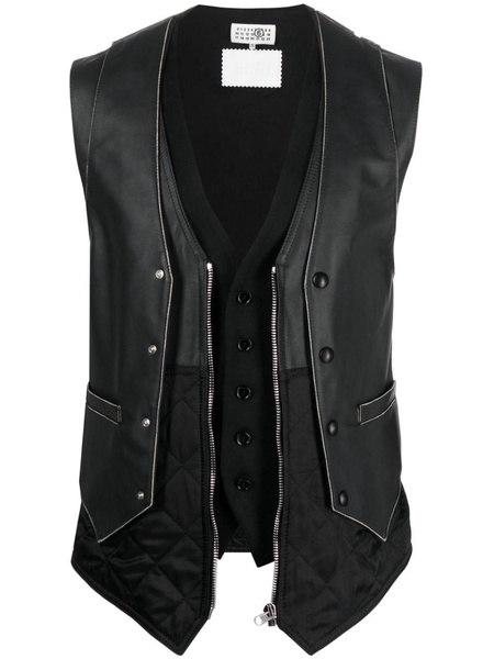 V-neck layered gilet