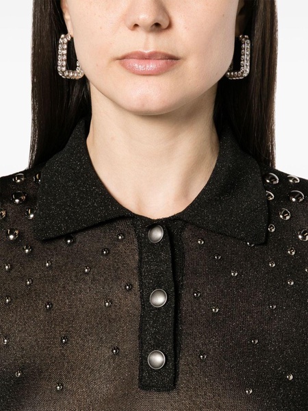 lurex studded polo top