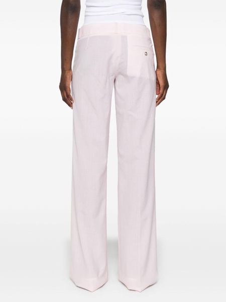 check-pattern tailored flared trousers