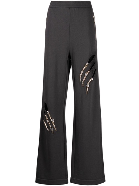 Claw cut-out cotton track pants