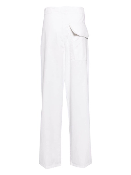 drawstring-waist cotton trousers