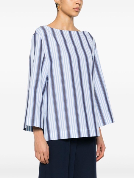 striped belted blouse