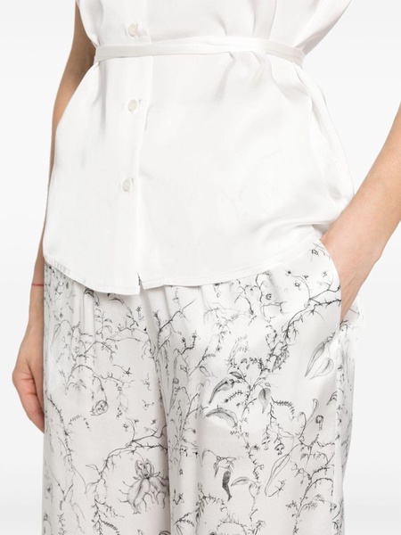 silk satin flared trousers