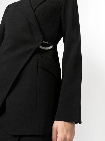 Eva crossover-neck clasp-fastening blazer