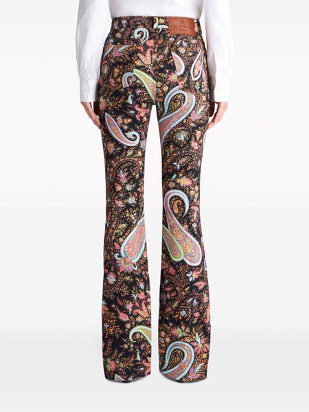 paisley-print flared trousers