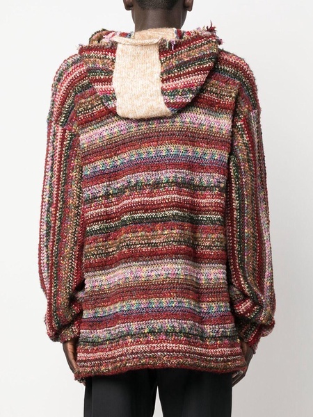 striped recycled wool hoodie