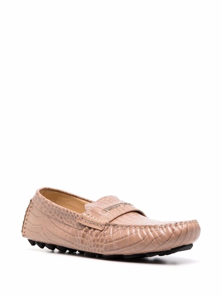 pink leather moccasin