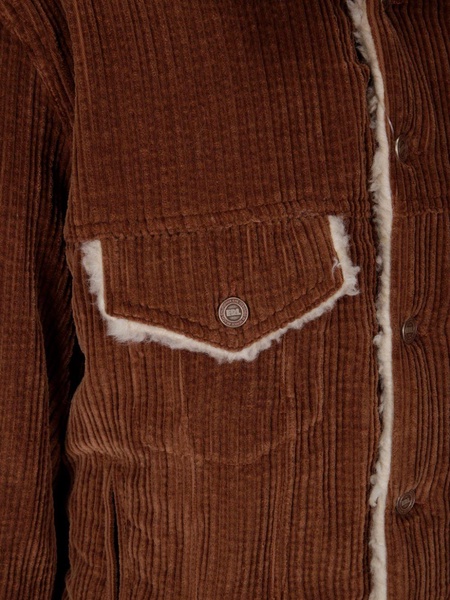 Unisex Sherpa Corduroy Trucker Jacket Woven