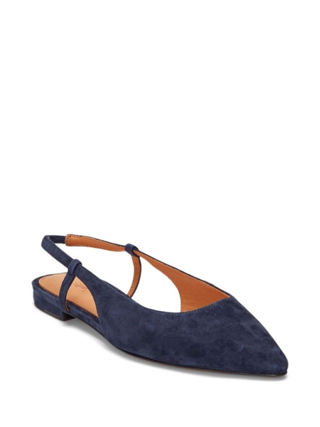 pointed-toe suede ballerinas 