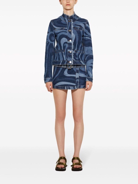 Marmo-print denim jacket