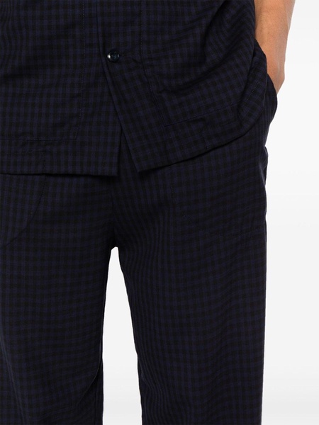 checked mid-rise tapered trousers