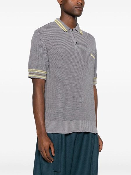 chunky-knit polo shirt