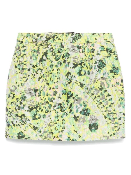 floral-jacquard mini skirt