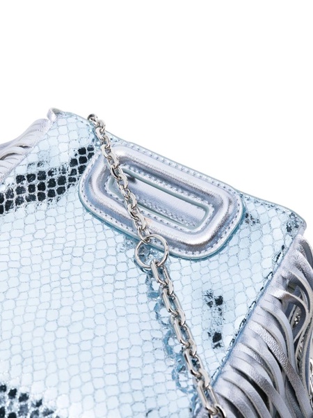 snakeskin-effect leather shoulder bag