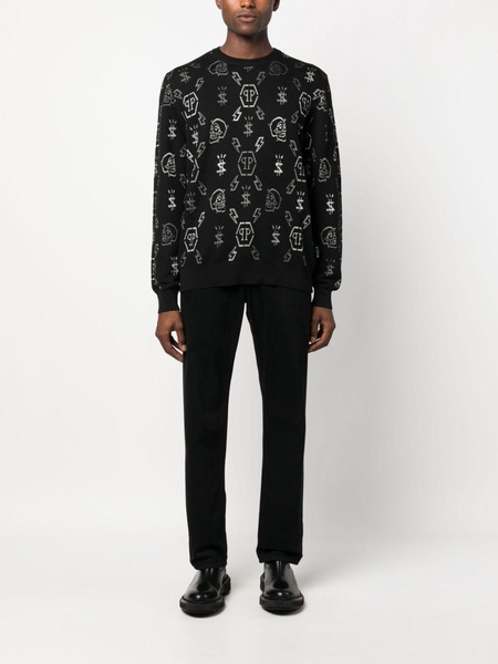 LS jacquard monogram jumper