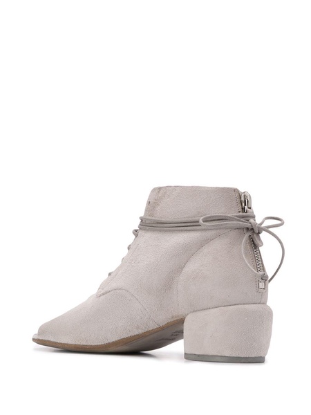 peep toe lace-up boots