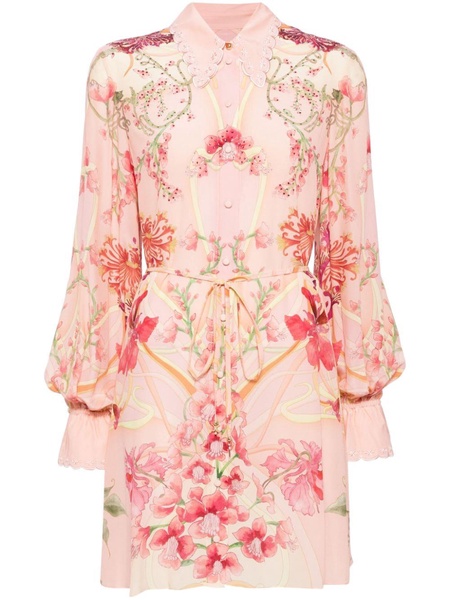 floral-print shift shirtdress