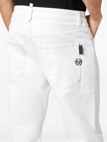 logo-embroidered straight-leg trousers